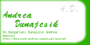 andrea dunajcsik business card